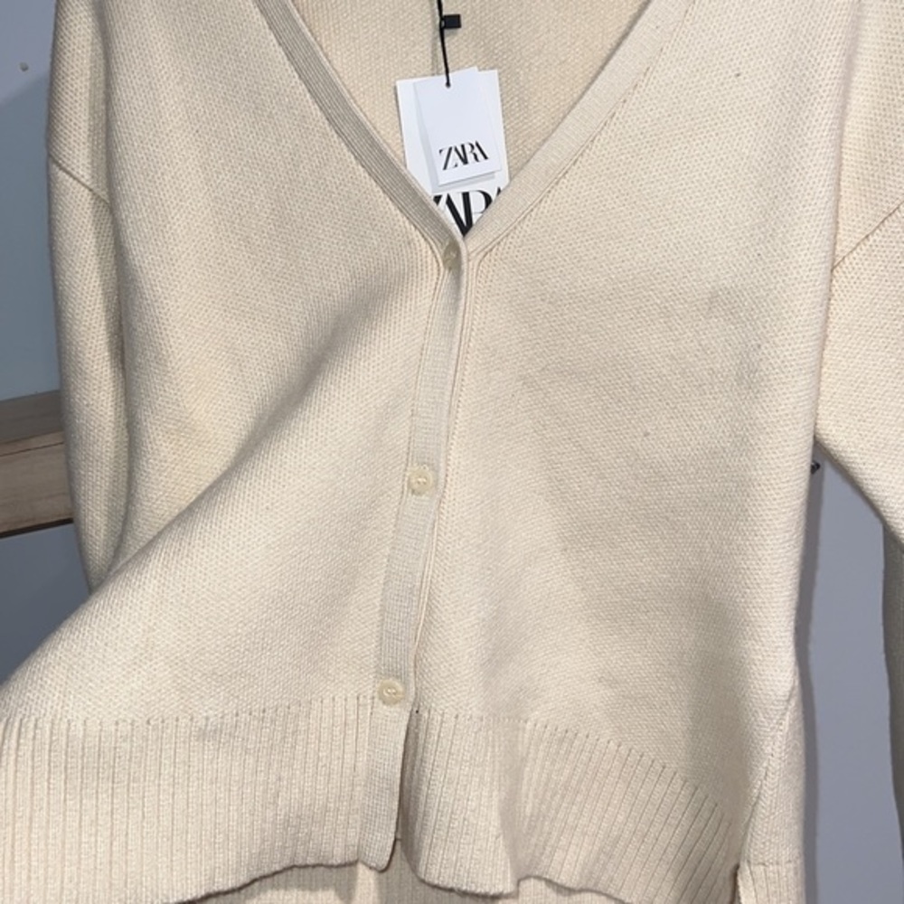 Zara Cream, beige sweater cardigan NWT - Picture 2 of 4